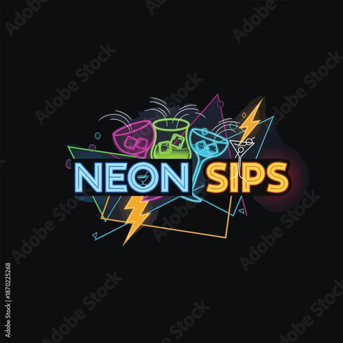 A vibrant 3d neon casino sign illustration featuring celebration text and holiday design elements for a new business sale concept vector card