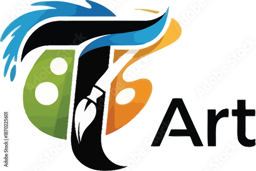 Vector illustration of a new art design featuring a flower alphabet and butterflies as a sign or business label symbol