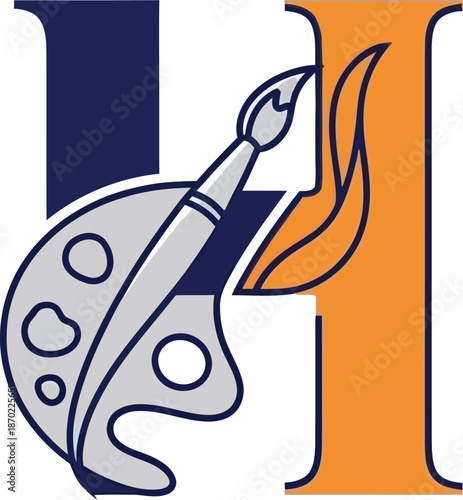 Vector illustration of a scientist in a laboratory holding a flask with a microscope icon in a modern cartoon art style for business concept design