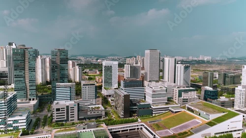 Aerial shot of downtown Songdo, Incheon, South Korea