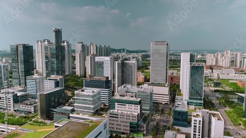 Aerial shot of downtown Songdo, Incheon, South Korea