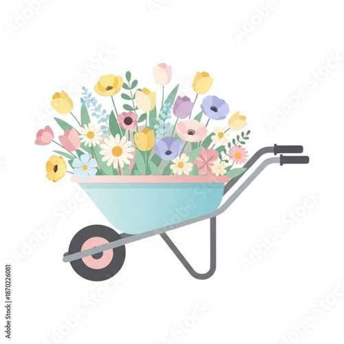 Wheelbarrow with flowers