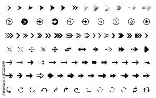Universal Black Arrow Icon Set for Web and Interface Design