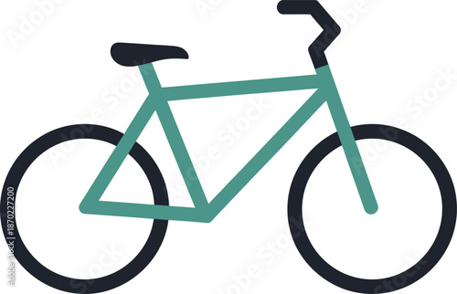 A vintage red mountain bike vehicle featuring a black frame and gear chain is isolated on a white background for sport and cycling transportation