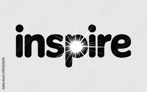 The word "inspire" with a burst of light in the center