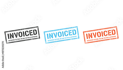 Invoiced grungy stamp for billing distressed texture vector illustration and document accounting