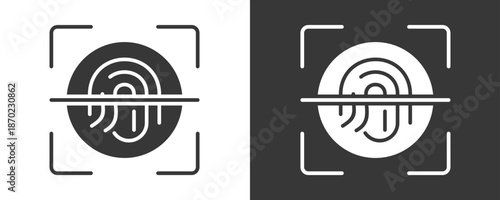 Fingerprint Scan Icon Set Multiple Style Collection
