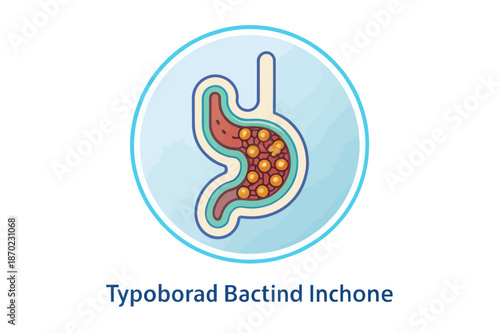 Diseased Stomach with Bacteria Illustration