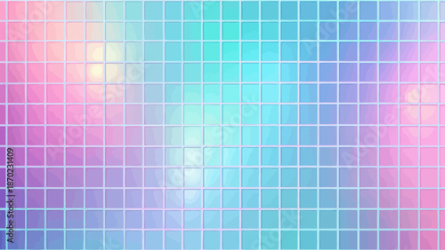 Holographic Grid Background with Pastel Gradient
