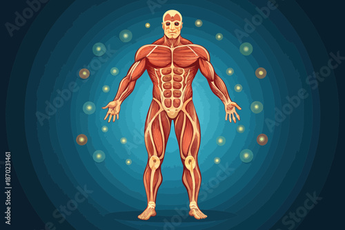 Human Anatomy Muscular System Illustration