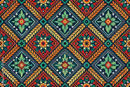 Intricate Sabah Batik Diamond Motifs Pattern