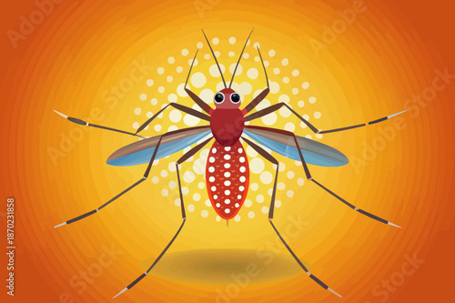 Mosquito insect carrying virus illustration
