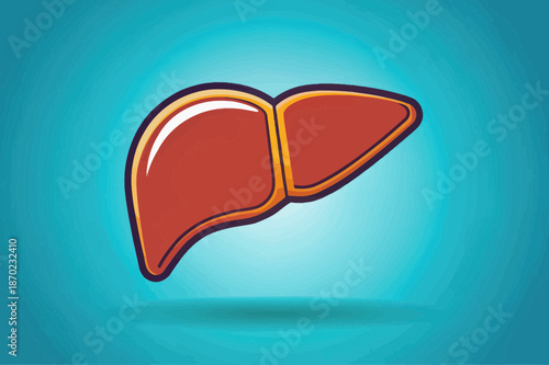 Stylized Illustration of Human Liver Organ