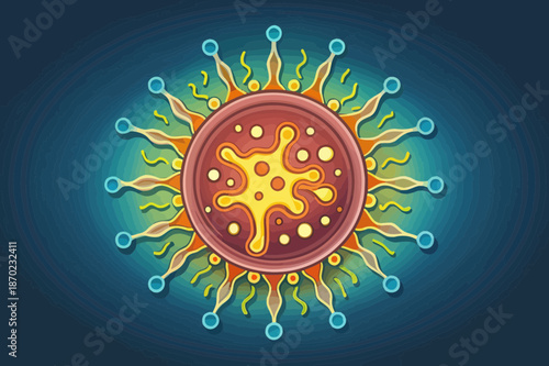 Stylized Illustration of a Microscopic Pathogen