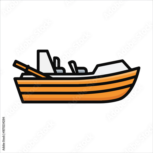 Vector illustration of a toy pirate ship and fishing boat sailing on blue ocean waves with a cartoon cruise vessel under a nautical sky