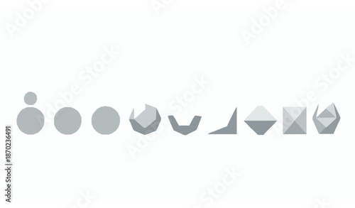 Sequential Sphere Evolution into Geometric Shapes Vector