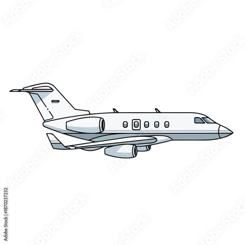 Vector illustration of an isolated passenger airplane model for air travel and aviation flight
