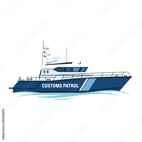 Luxury motor yacht isolated on white background for summer travel and vacation