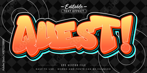 Editable text effects on quest text.