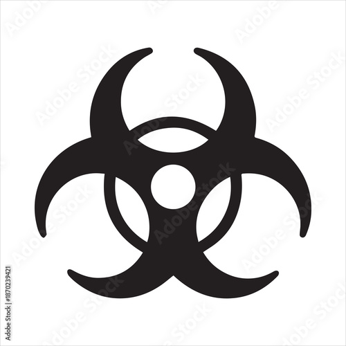 A biohazard icon bold outline vector illustration design