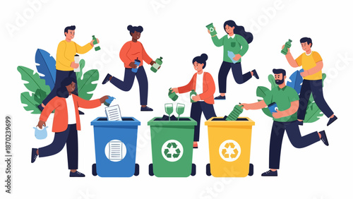 People Recycling and Sorting Waste Properly.