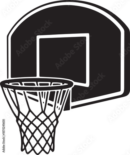 Basketball hoop and backboard icon isolated on transparent background vector illustration