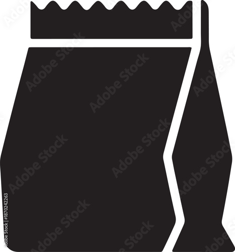 Paper bag with fish icon silhouette for takeout packaging or seafood store design