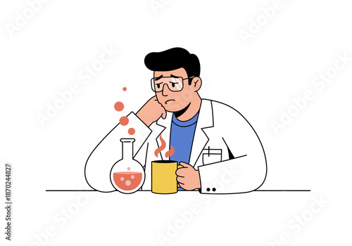 Scientist Contemplating Experiment Results.