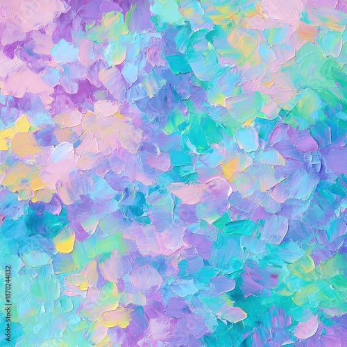 abstract colorful texture with pastel brush strokes in shades of purple pink blue and green evoking calm and creativity