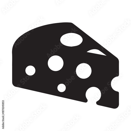 Cheese Slice icon, cheese Slice silhouette vector illustration