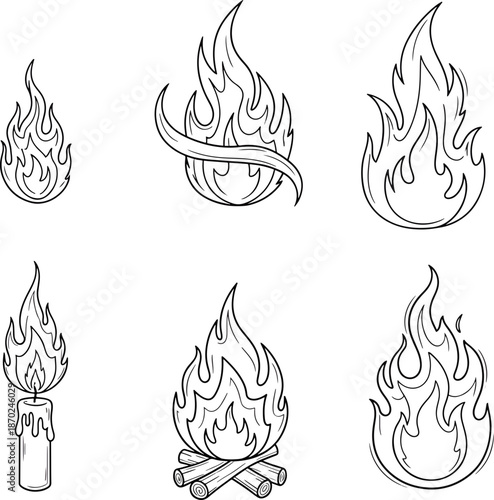 Various flame designs for creative projects and presentations