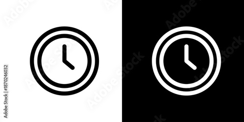 ライン入りの時計・時間のアイコン