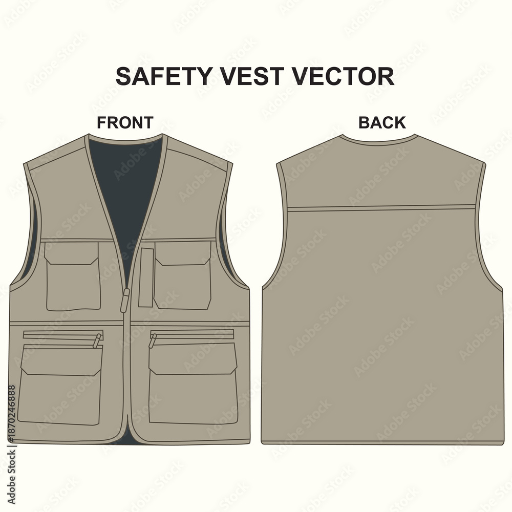 Naklejka premium Safety Vest Vector Template.cdr