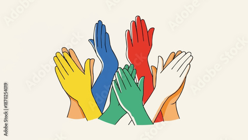 Diverse Hands Clapping Together in Celebration and Applause.