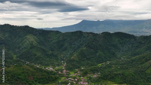 Wallpaper Mural Town in a valley among farmlands and mountains. Takengon, Sumatra. Indonesia. Torontodigital.ca