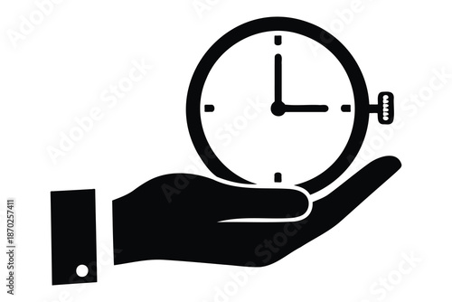 hand holding a stopwatch on white background