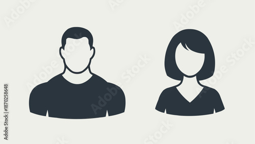 Silhouette icons of a man and a woman side by side.