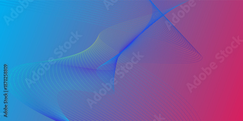Abstract colorful gradient creative vector long banner template. Wavy minimal trendy background for business presentations, web header design