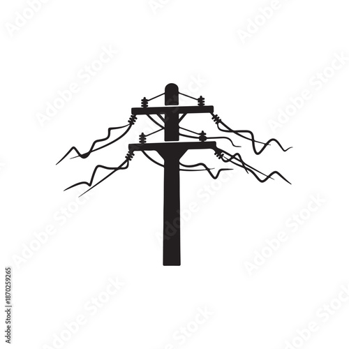 Power pole icon flat style vector illustration
