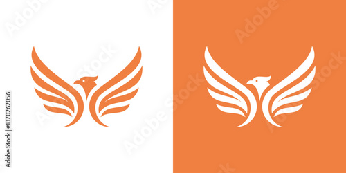 Dual meaning logo featuring an eagle bird, symbolizing strength, freedom, vision, leadership, and high ambition with a bold, modern identity.