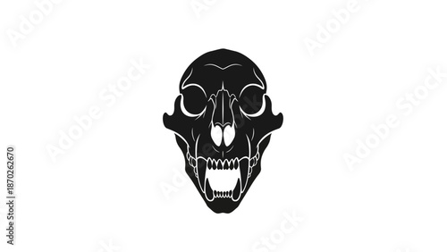 Black and white illustration of a monkey skull on a plain white background.