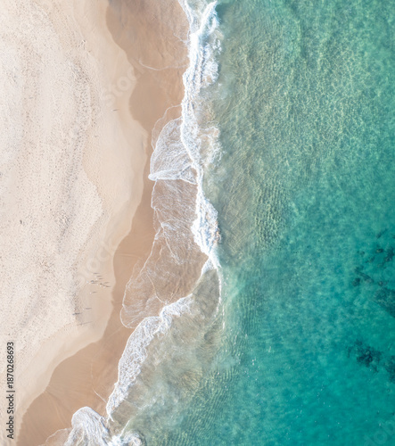 Nobbys Beach - Newcastle Australia aerial view - top down