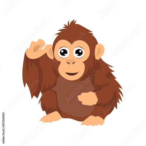 Cartoon orangutan variant poses and expression. activity orangutan