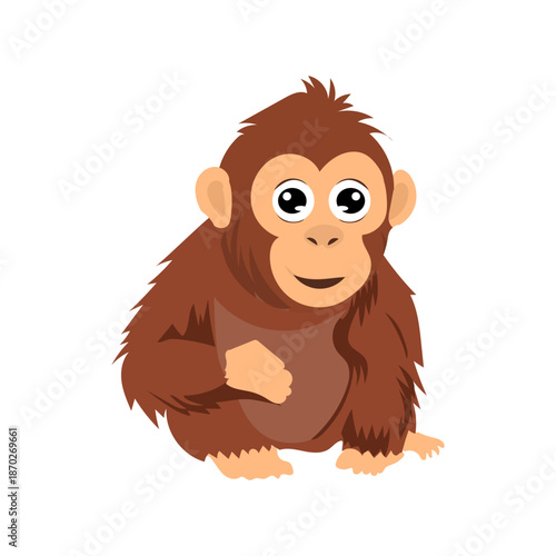 Cartoon orangutan variant poses and expression. activity orangutan