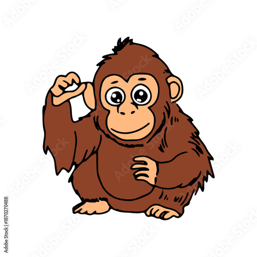 Popular orangutan animal vector design. orangutan character