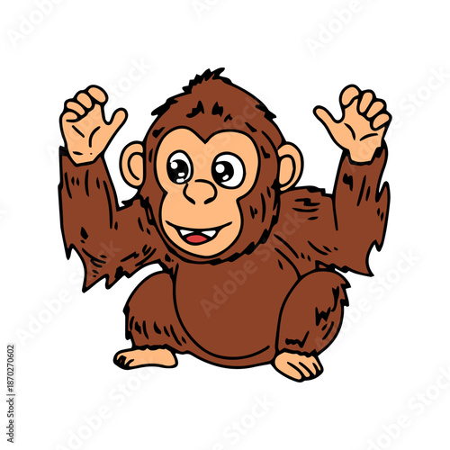 Popular orangutan animal vector design. orangutan character