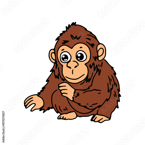 Coloring book on the orangutan cartoon design