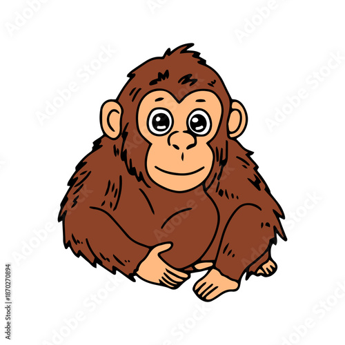 Coloring book on the orangutan cartoon design
