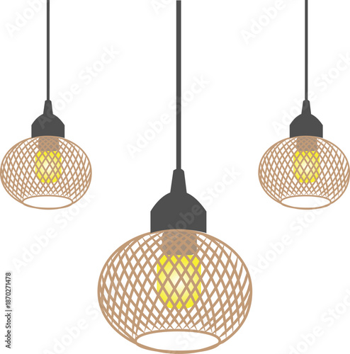 A modern lamp illustration with warm light, perfect for interior design, home decor concepts, and cozy living spaces.