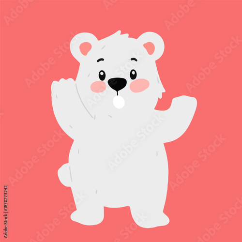 Adorable cute white bear animal